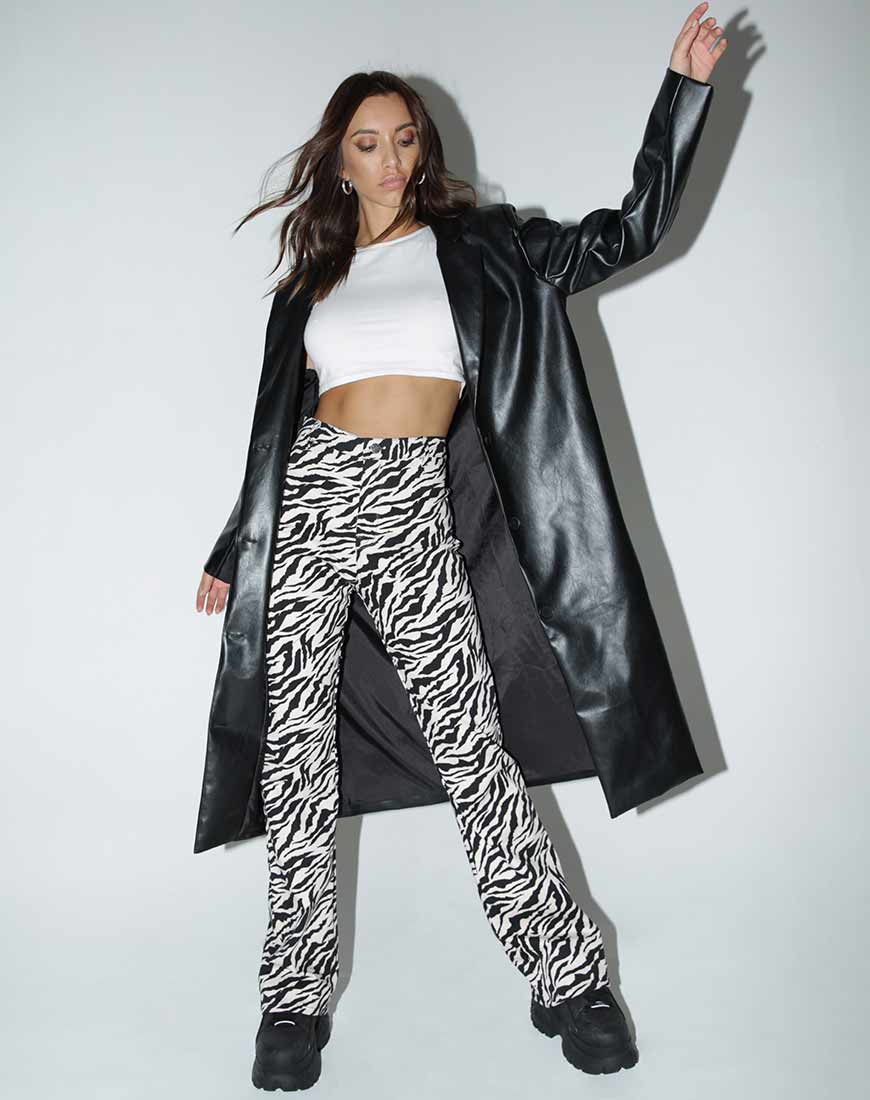 Zoven Hose in 90's Zebra Schwarz und Weiß
