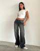 Bild von Low Rise Parallel Jeans in Grau Used Bleach