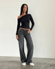 Image of Low Rise Parallel Jeans aus gewaschenem Schwarz Grau