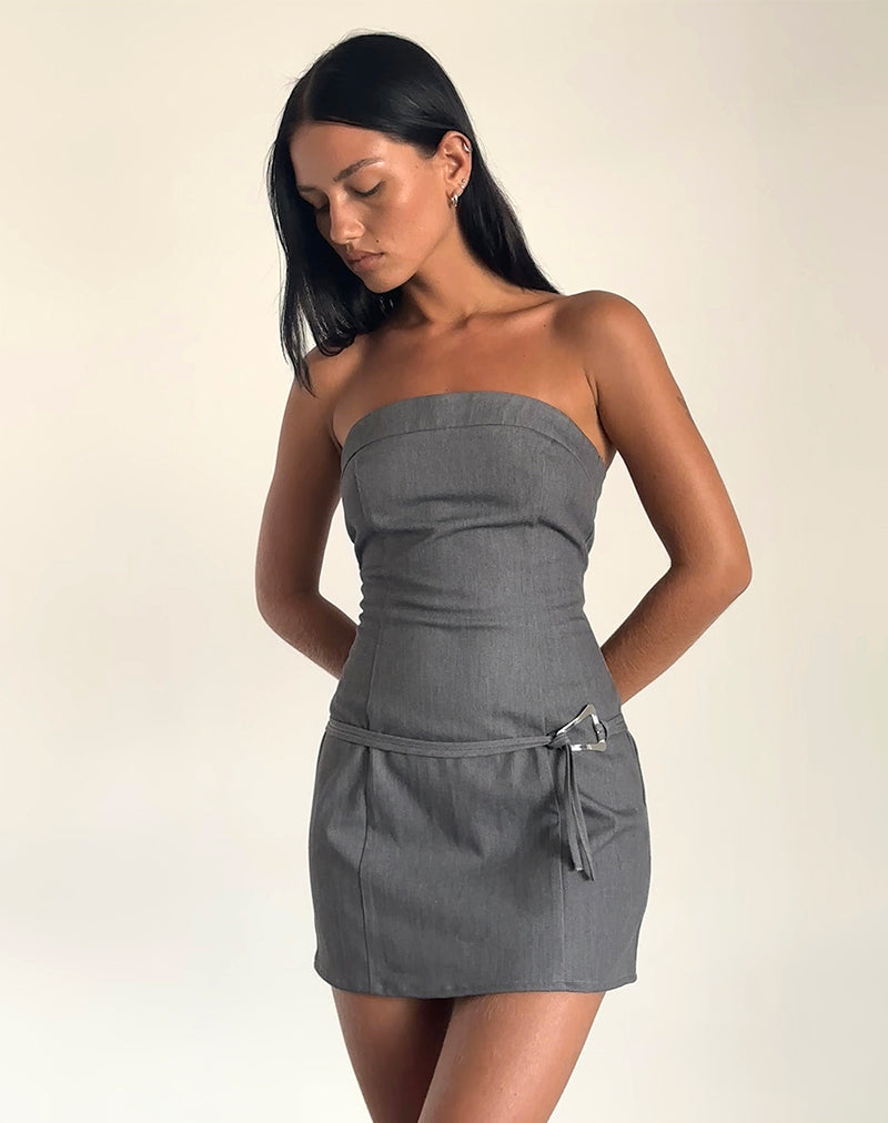 Magaska Bandeau-Minikleid in Tailoring Charcoal