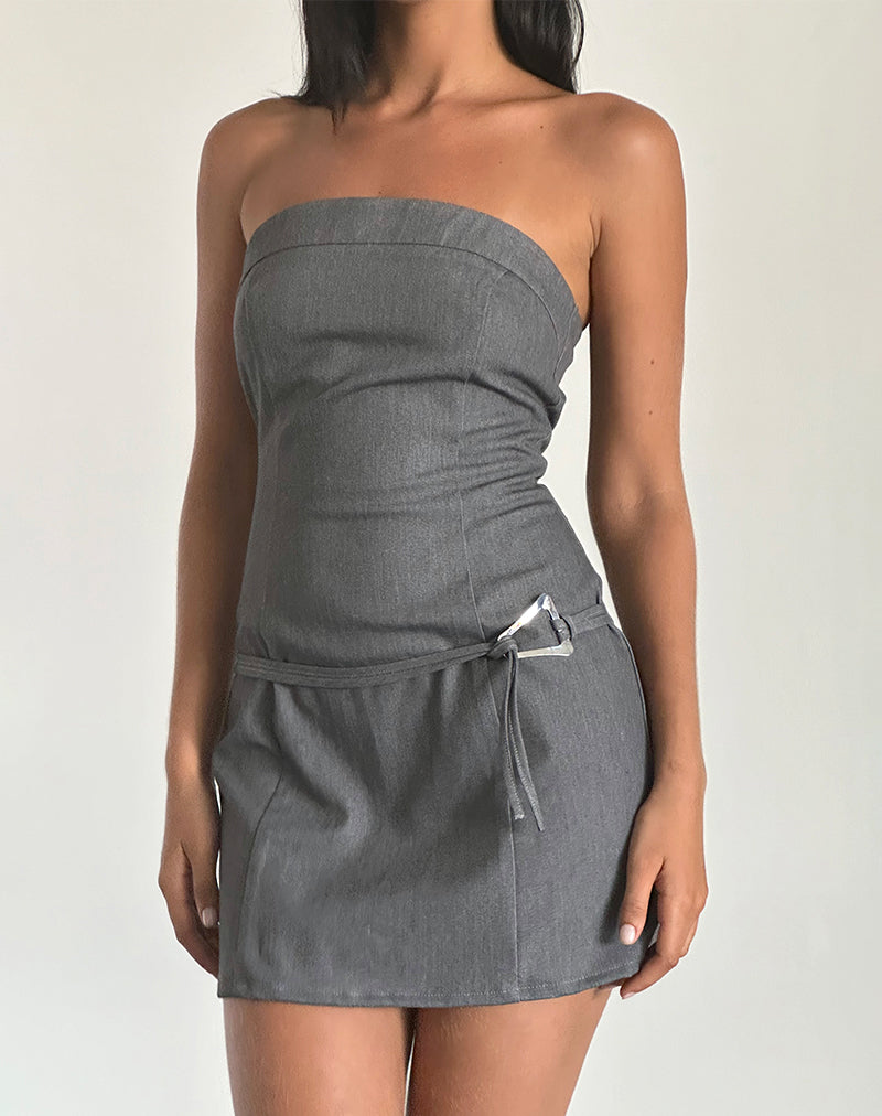 Magaska Bandeau-Minikleid in Tailoring Charcoal