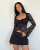 Image of Mandira Lace Butterfly Top in Schwarz