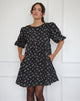 Image of Marate Midikleid in Floral Land Schwarz