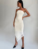 Image of Marve Bandeau Maxikleid aus Mesh Creme