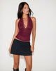 Image of Matua Neckholder-Top aus Klee-Spitze Maroon