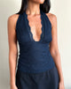 Image of Matua Neckholder-Top aus Klee-Spitze Navy