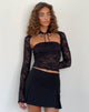 Image of Melvina Bandeau Top und Shrug Set aus Spitze Schwarz