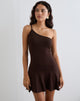 Image of Messac Asymmetrisches Kleid aus Rayon Jersey Bitter Chocolate