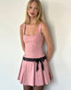 Bild von Michelia Minikleid in Rosa mit schwarzer Schleife