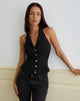 Image of Mikanu Button Down Bluse in Diamante Tailoring Schwarz