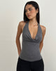 Image of Minova Top aus Cupro Diamante Dunkelgrau