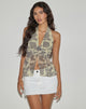Image of Miran Neckholder-Top in Blurred Floral Gelb
