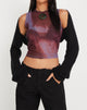 Image of Monlo Vest Top in Mesh Aquarell Wein