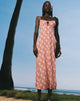 Image of Jelika Midikleid in Bohemian Batik Maroon Pfirsich