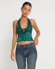 Bild von Mutsuki Neckholder Top in Satin Forest Green