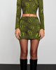Bild von Kinan Bodycon-Rock in Polka-Optik Grün