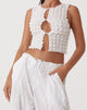 Bild von MOTEL X OLIVIA NEILL Nolan Cutout Top in Bubble Jersey True White