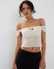 Bild von Nabil Bardot Top aus Mesh Creme