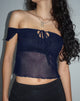Bild von Nabil Bardot Crop Top aus Mesh Navy