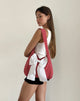 Image of Nagi Tasche aus rotem Gingham mit weißer Schleife