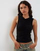 Image of Naoko Gerafftes Top in Schwarz