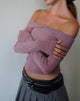 Image of Nauri Langärmeliges Bardot-Top in Wisteria Purple