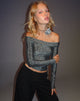 Bild von Naysila Bardot Top in Schwarz Schimmer