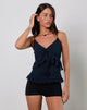 Image of Nehla Cami Top aus Chiffon Blau Graphit