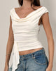 Image of Neida Drapiertes Oberteil in Cupro Creme