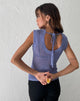 Image of Nibura Open Back Vest Top in blauem Strick
