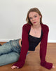 Image of Nobila Gestricktes Shrug Top in Burgundy
