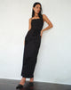 Image of Nodu Maxikleid in Orchideenflocke Schwarz