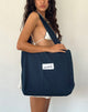 Image of Nola Totebag in Marineblau mit Motel Love-Stickerei