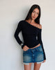 Bild von Noraba One Shoulder Top in Schwarz mit Ösen