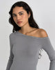 Bild von Noraba One Shoulder Top in Grau mit Ösen