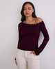 Bild von Noraba One Shoulder Top aus rotem Holz mit Ösen