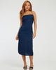 Image of Nosita Midikleid aus Satin Cheetah Navy