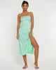 Image of Nosita Midikleid aus Satin Zebra Mintgrün