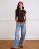 Image of Nova Top in Garden Floral Braun