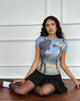Image of Nova Top Mesh mit Pferdedruck