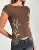 Image of Nova Top in Mono Flower Flock Braun