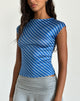 Bild von Nova Slinky Top in Blau Diagonalstreifen