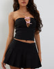 Image of Novanto Bandeau Top in Schwarz mit rosa Schleifen