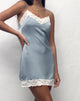 Image of Ochi Mini-Slipkleid aus Satin Polar Blau