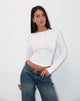 Image of Olson Langarm-Top in Slub Ivory