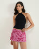 Bild von Osuya Minirock in Stencil Flower Pink