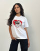 Bild von Oversized Basic Tee in Weiß mit Pisces Motel Pet