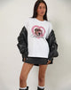 Bild von Oversized Basic Tee in Weiß mit Wassermann-Hund-Grafik
