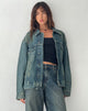 Bild von Oversized Denim Jacket in Braun Blau Acid