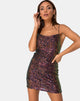 Image of Paiva Slip Kleid aus Drape Net Pailletten schillernd Burgund
